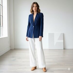 Staud blue tailored single-button blazer – XS NWT